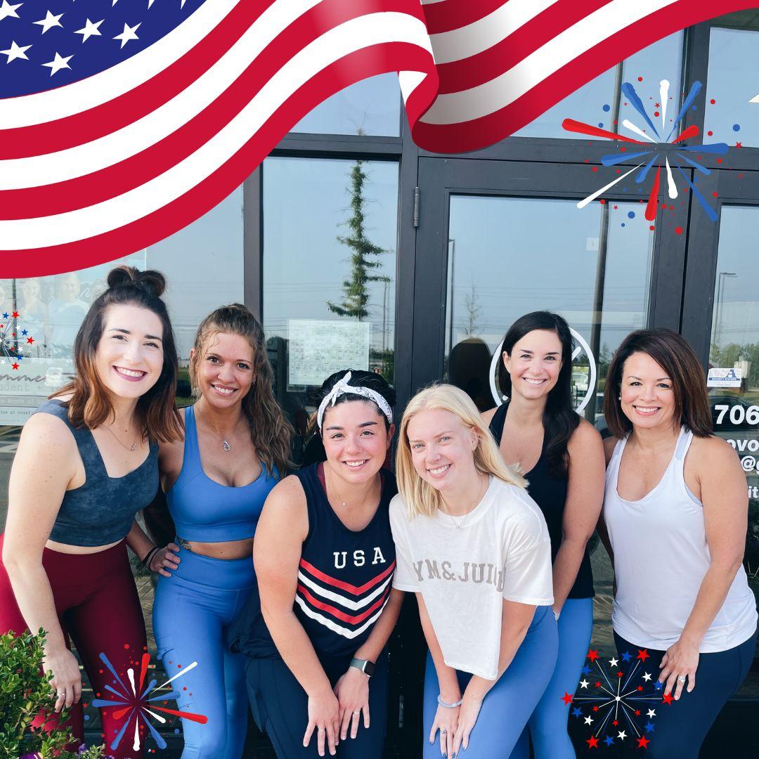 Group of pregnant moms (and one baby) at Novo Fitness.